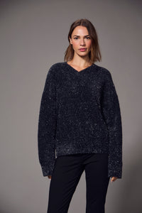 FEATHER V-NECK SWEATER