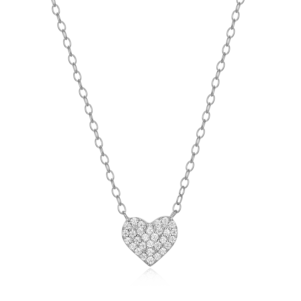 Pave Diamond Heart Necklace