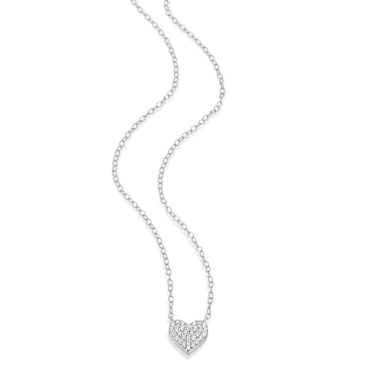 Pave Diamond Heart Necklace