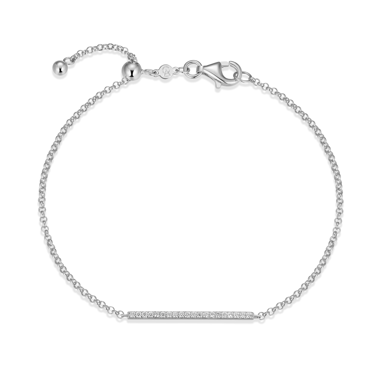 Pave Diamond Bar Bolo Bracelet