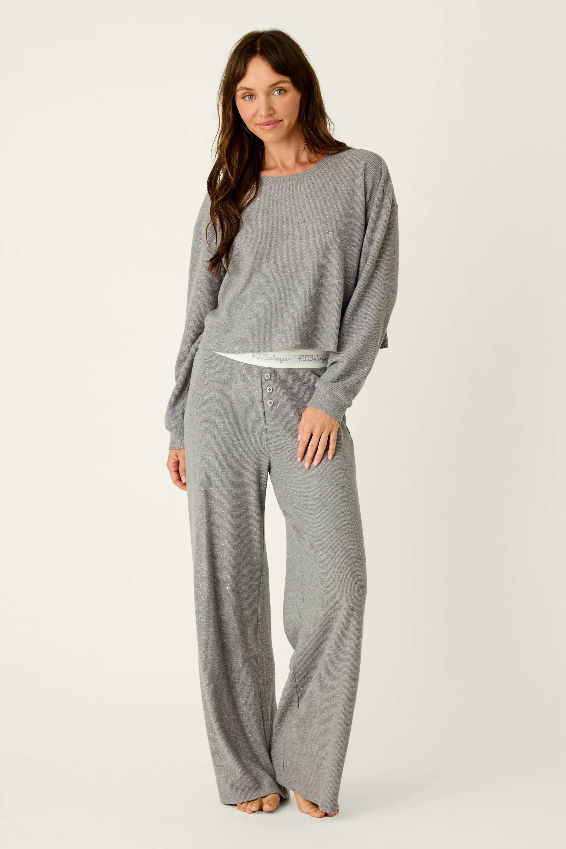 Grey Shimmer PJ Set