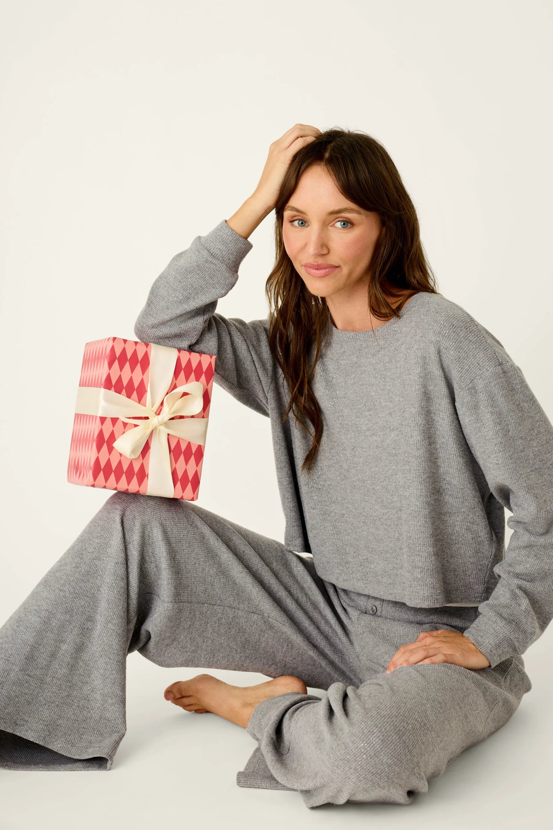 Grey Shimmer PJ Set
