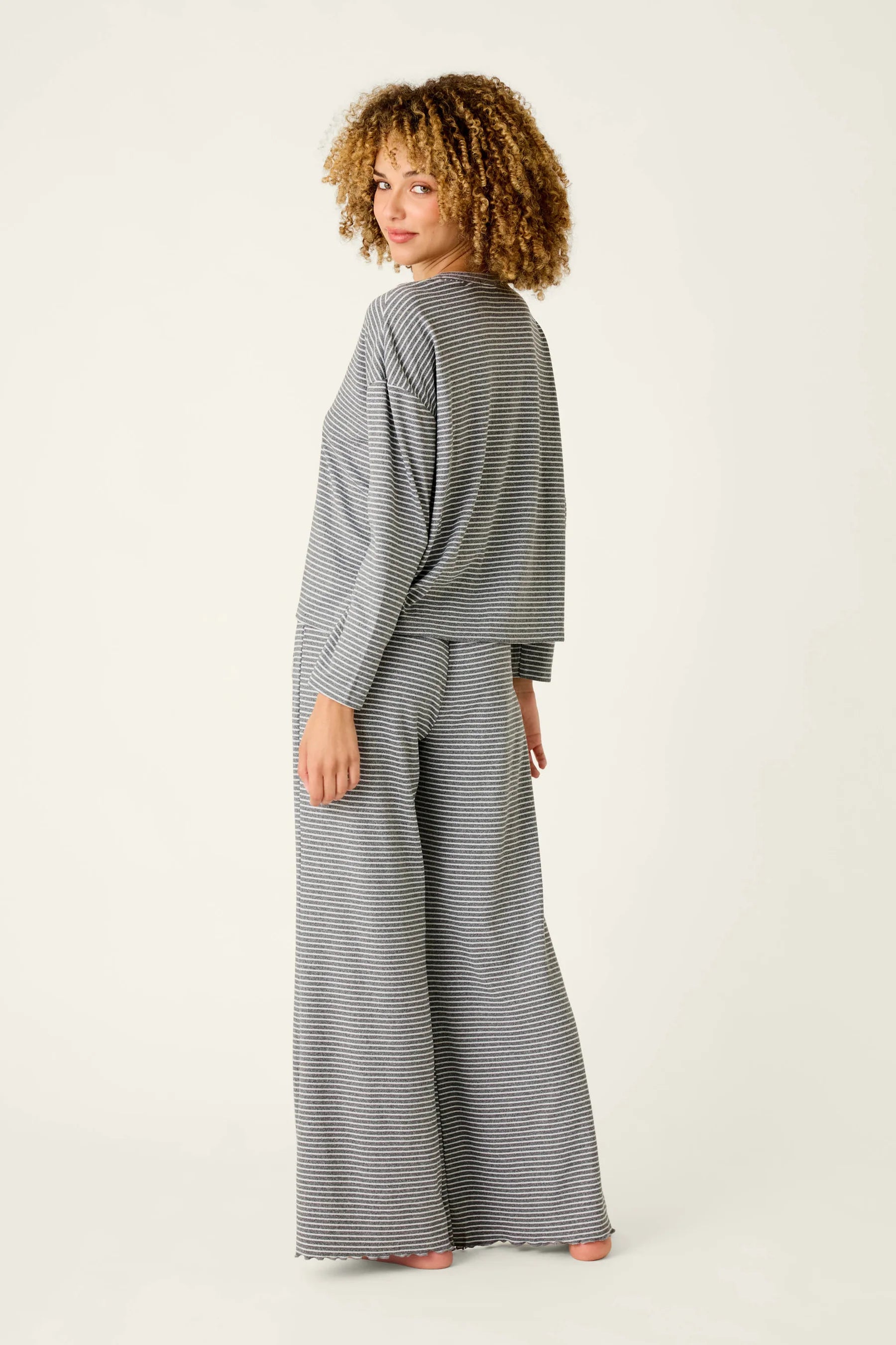 Icon Stripes Lounge Set - Heather Grey
