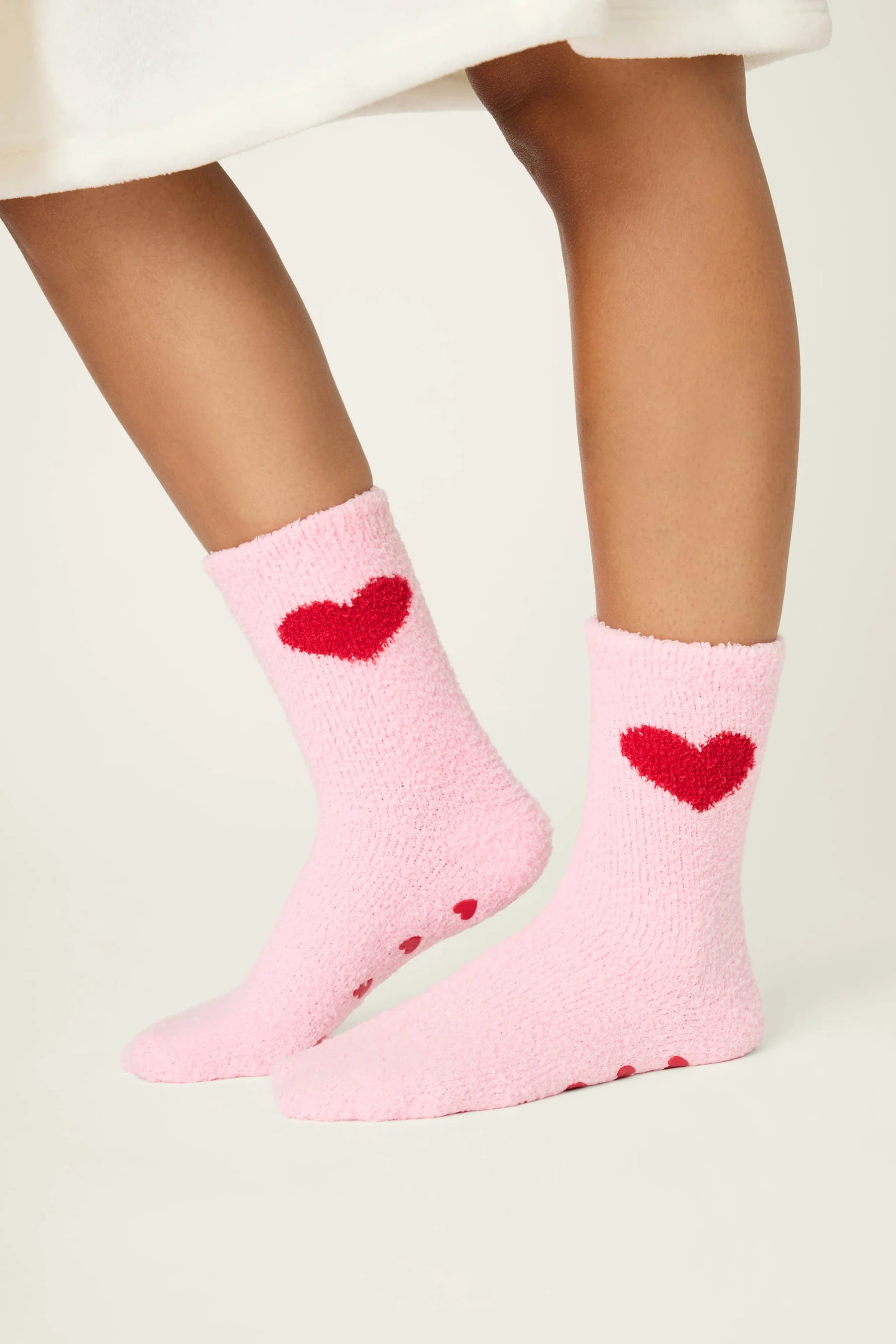 Fuzzy Heart Socks