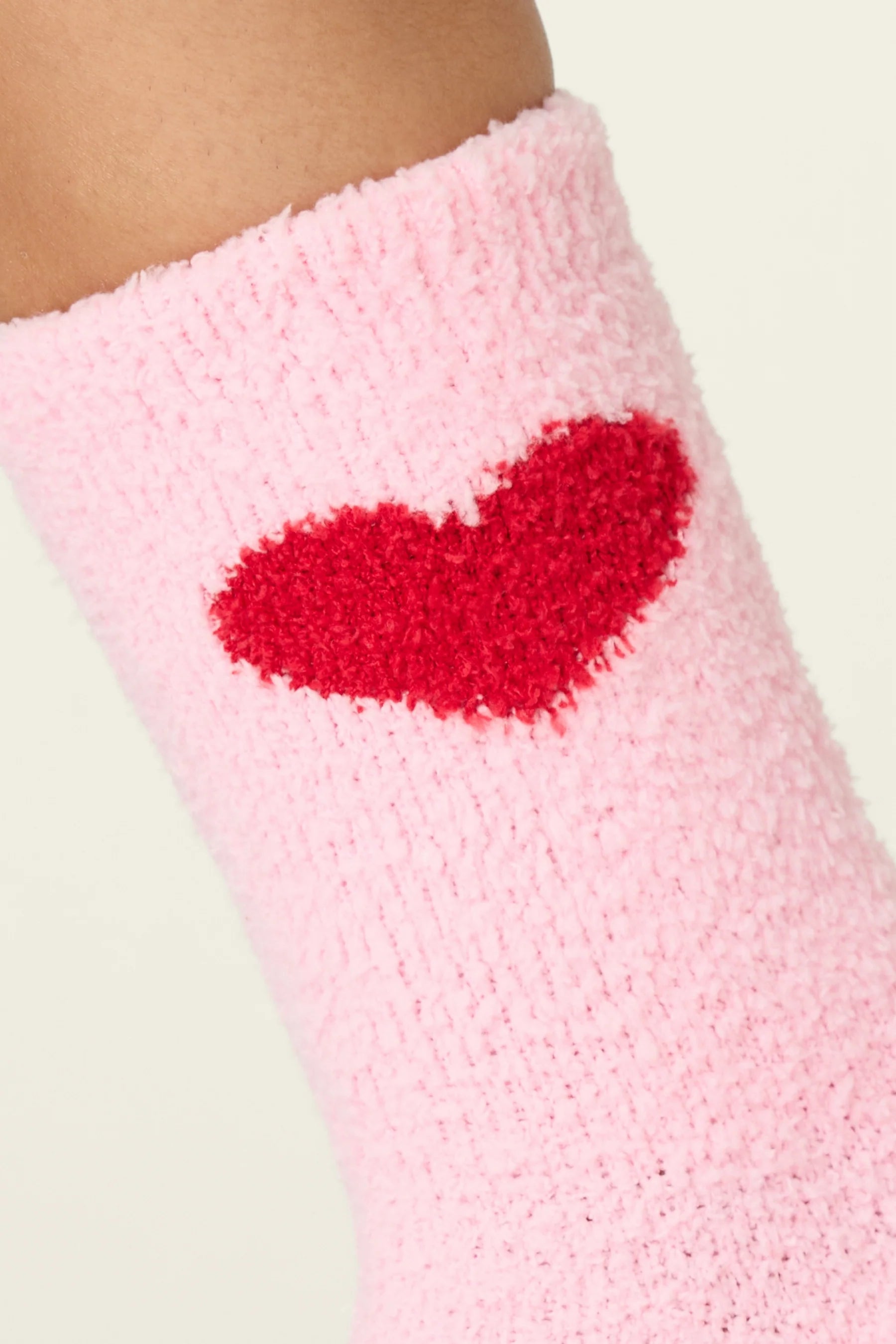 Fuzzy Heart Socks