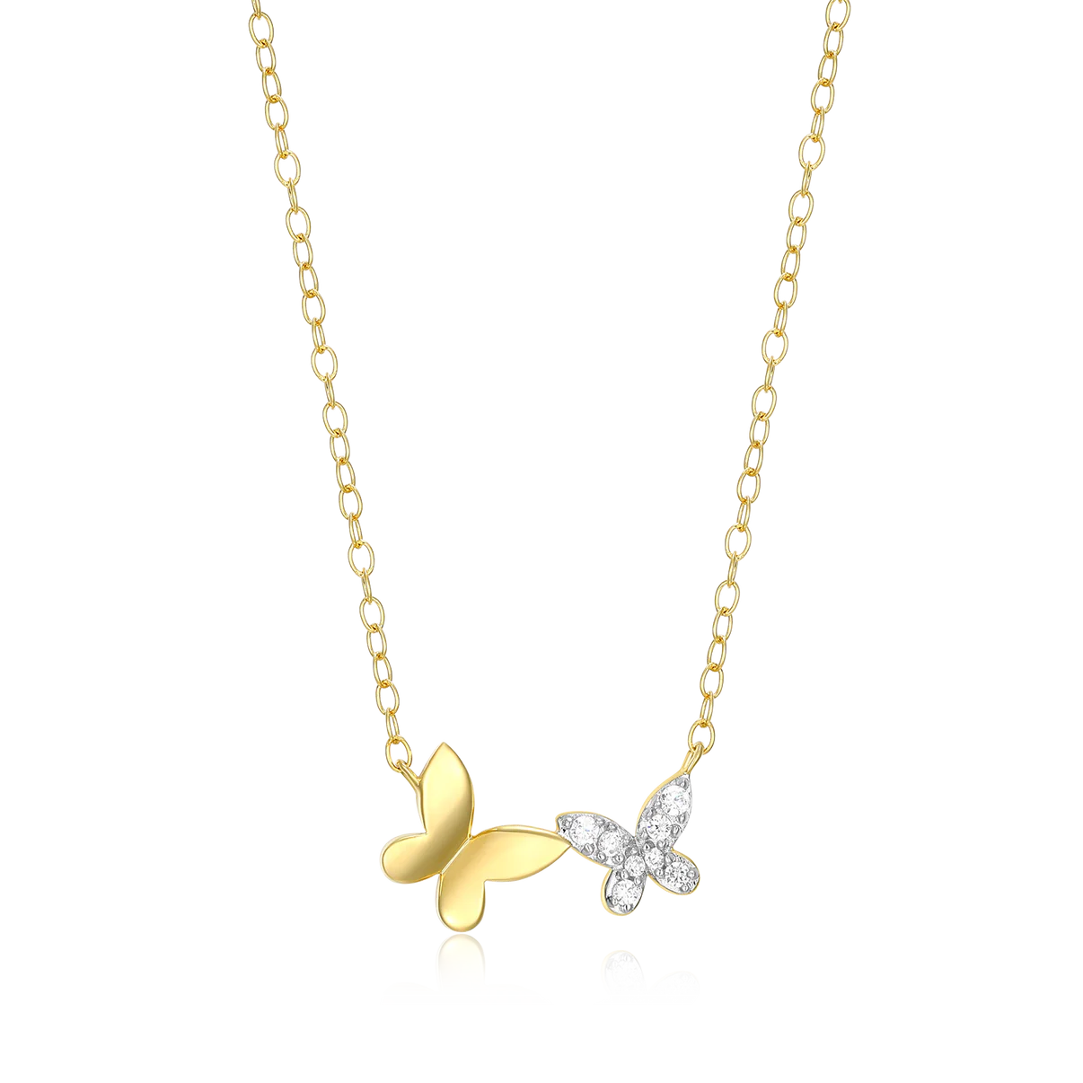 Twin Butterfly Diamond Necklace