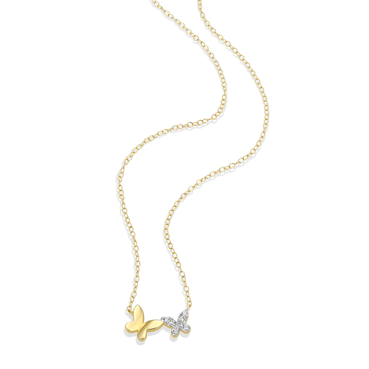 Twin Butterfly Diamond Necklace