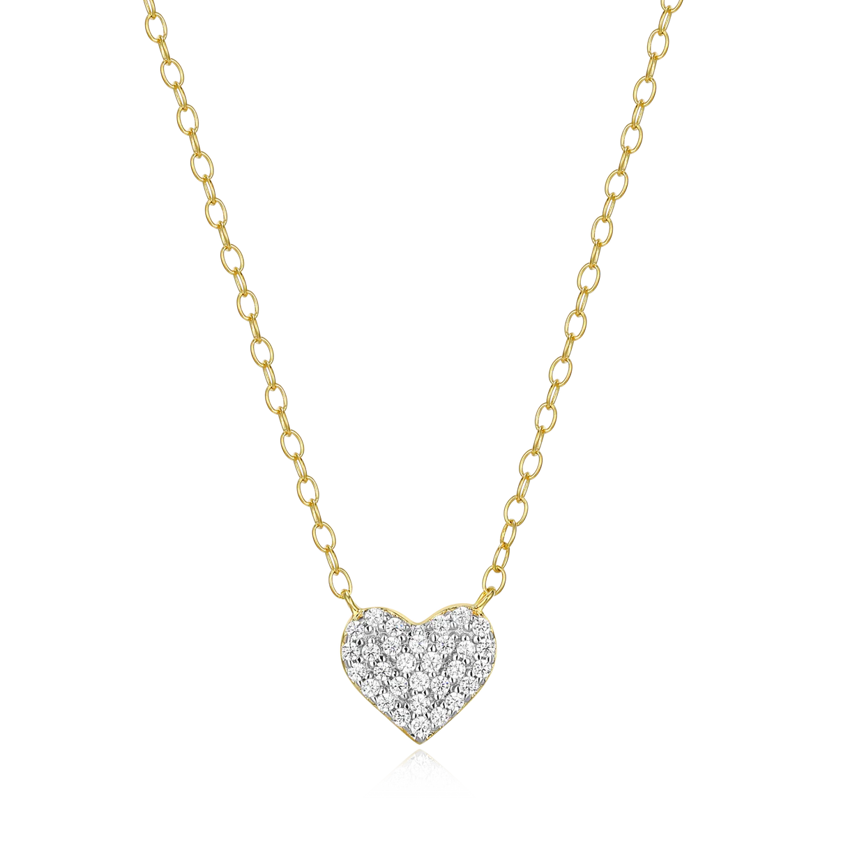 Pave Diamond Heart Necklace