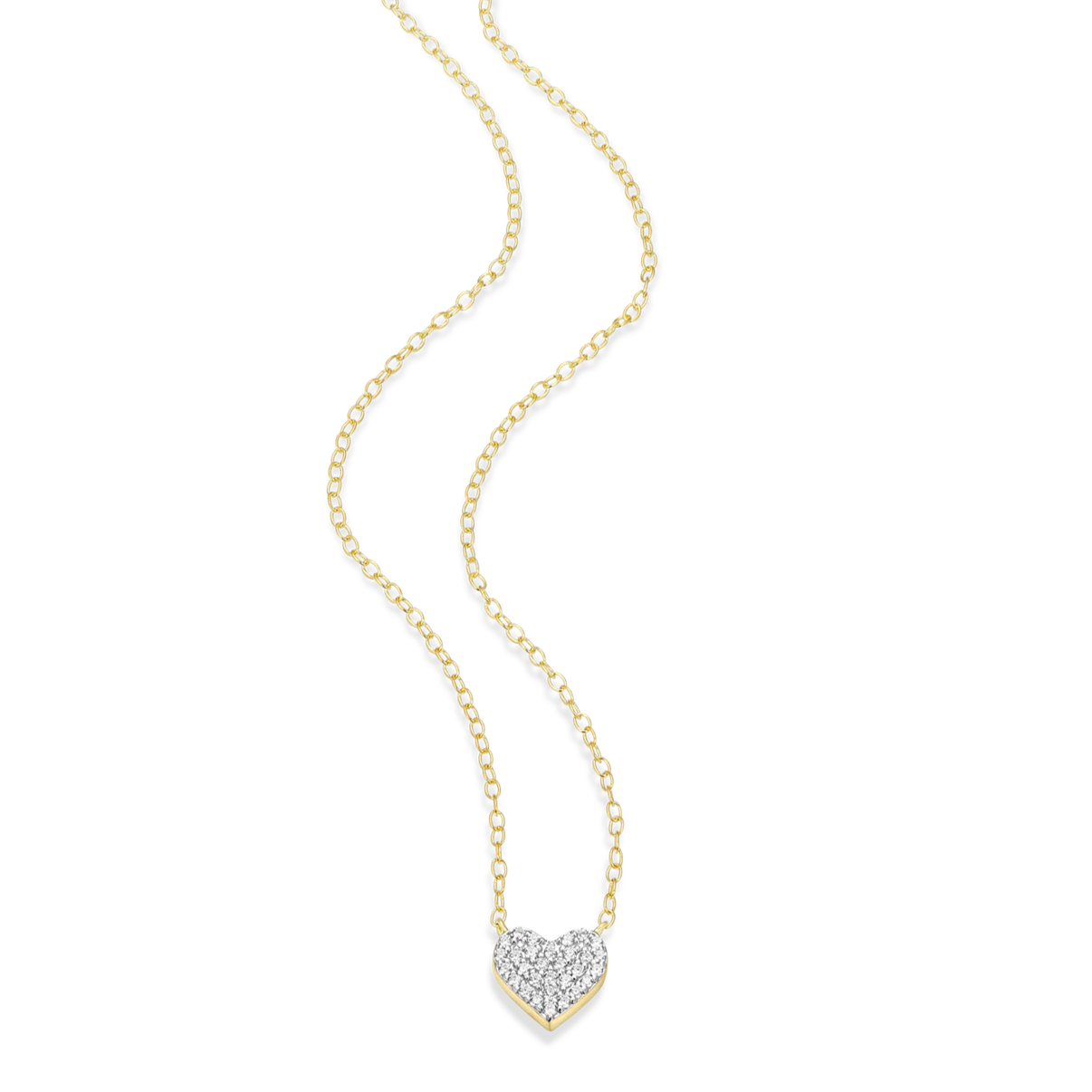 Pave Diamond Heart Necklace