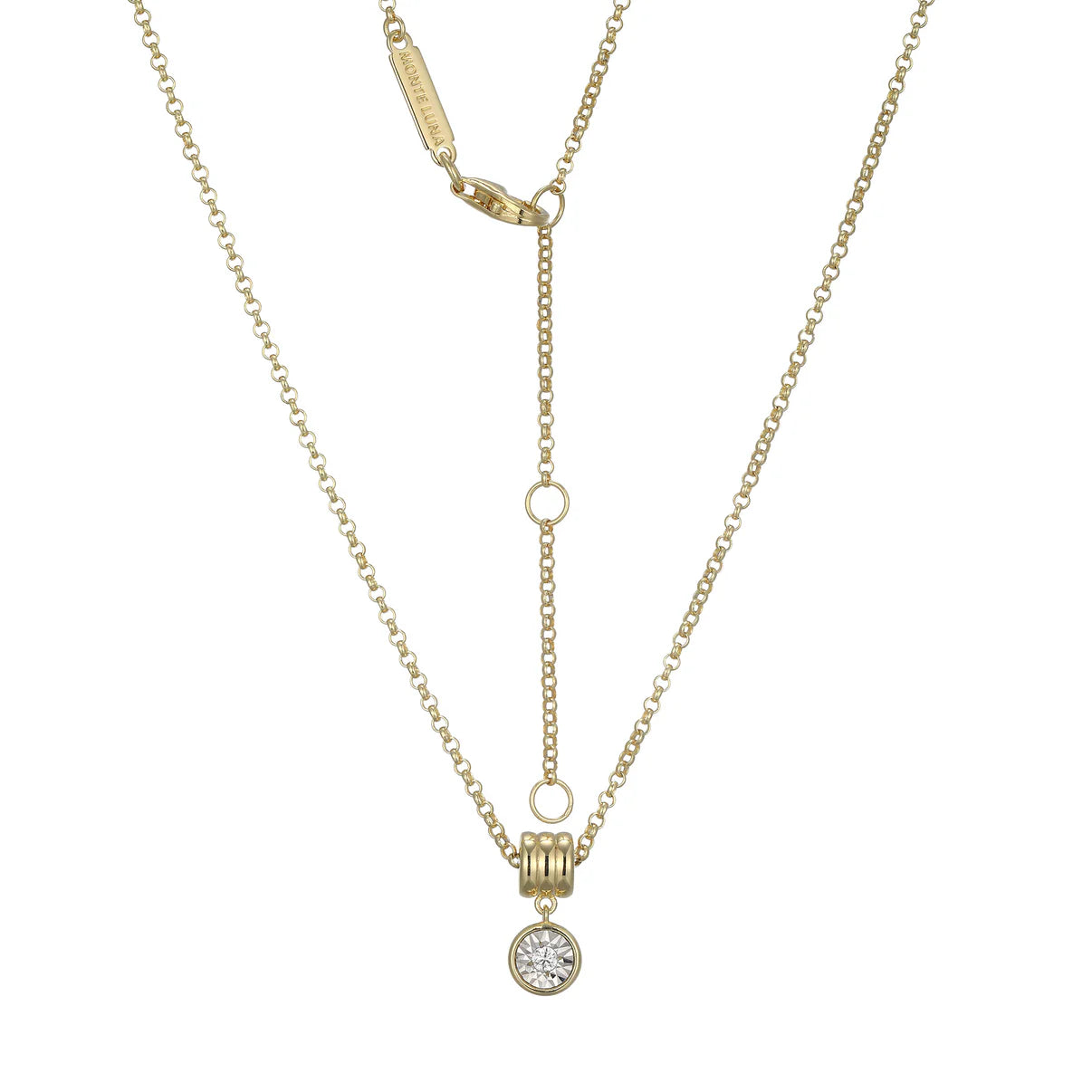 Barrel Charm Diamond Bolo Necklace