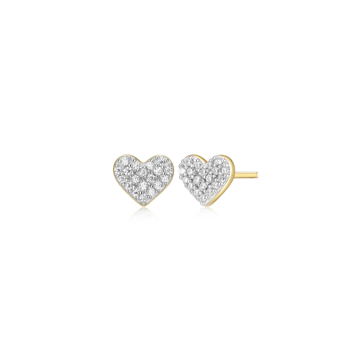 Diamond Heart Stud Earrings