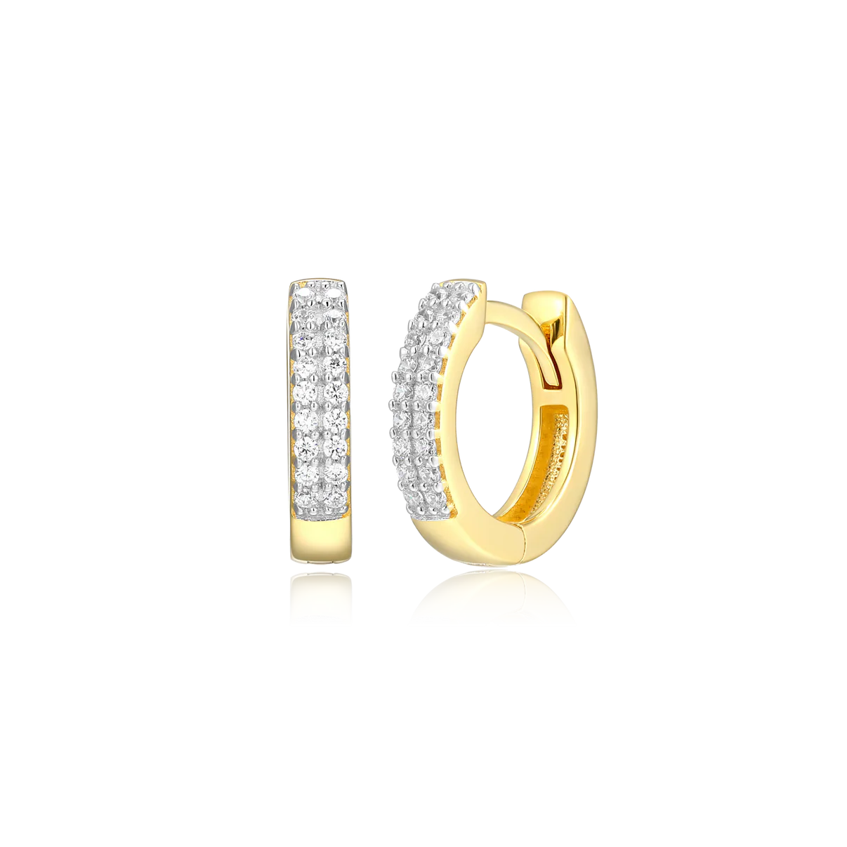 Double Row Diamond Huggies