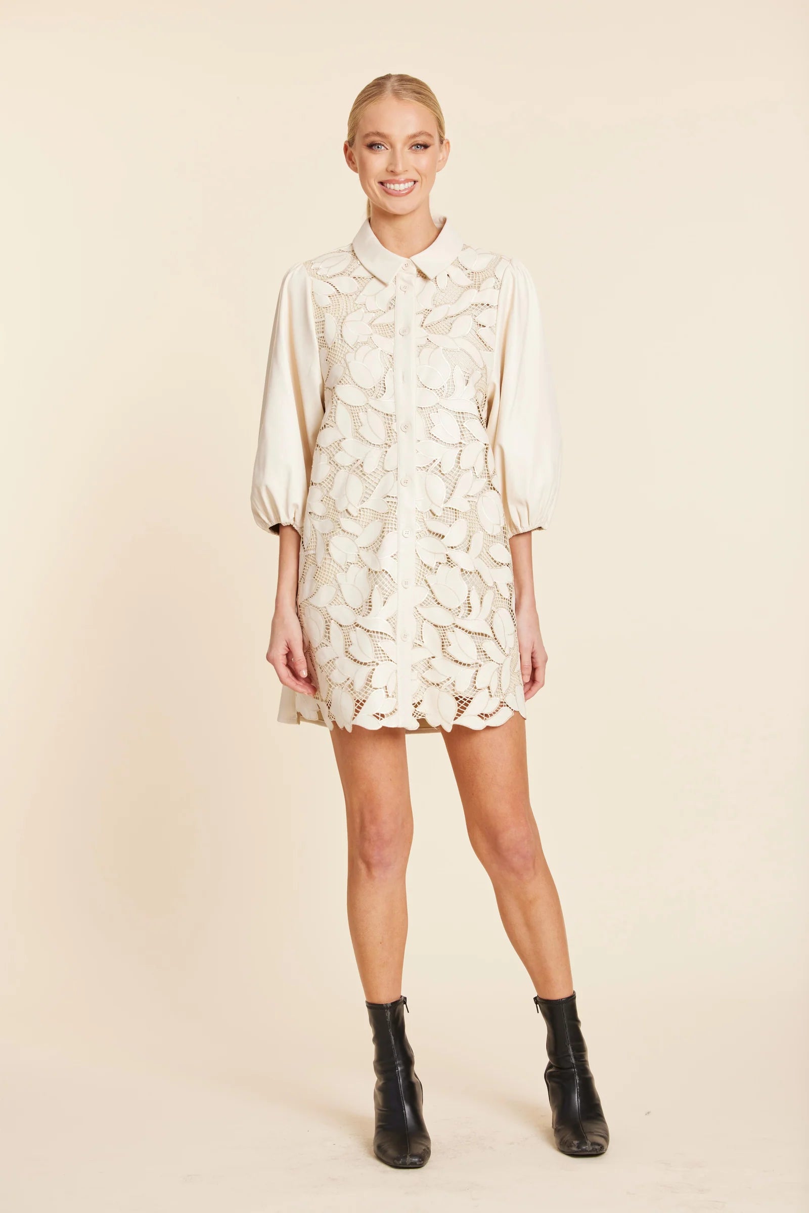 Laser Cut Leather Dress