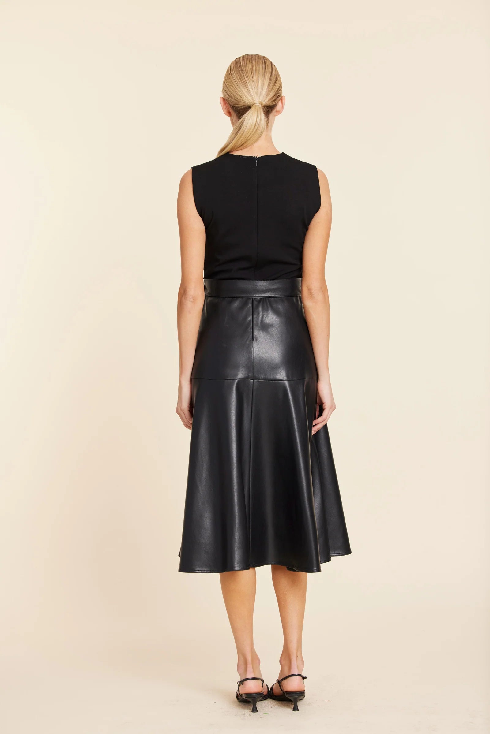 Belted Leather Dress
