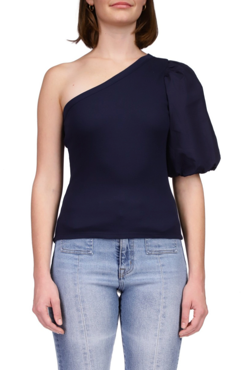 One Shoulder Puff Sleeve Top