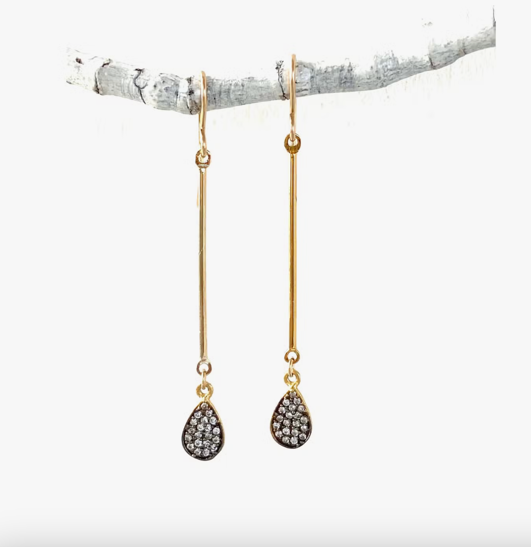 CZ Teardrop Earrings