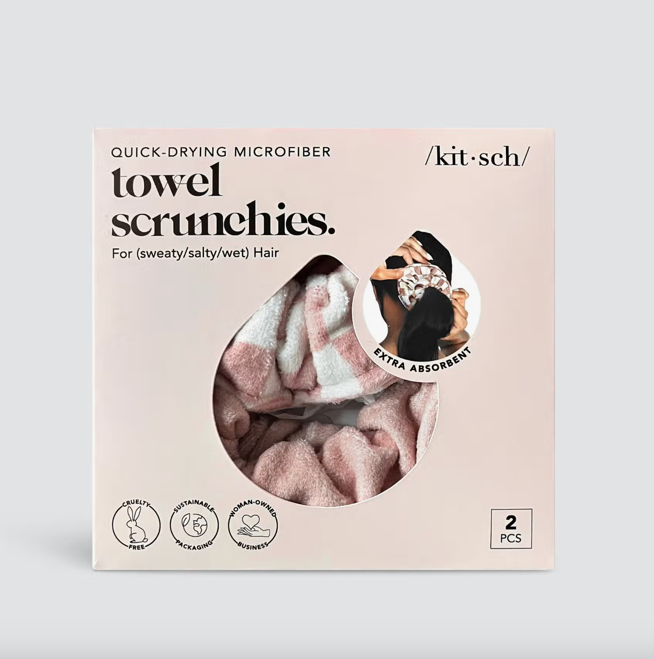 Microfiber Towel Scrunchies - Terracotta Checker