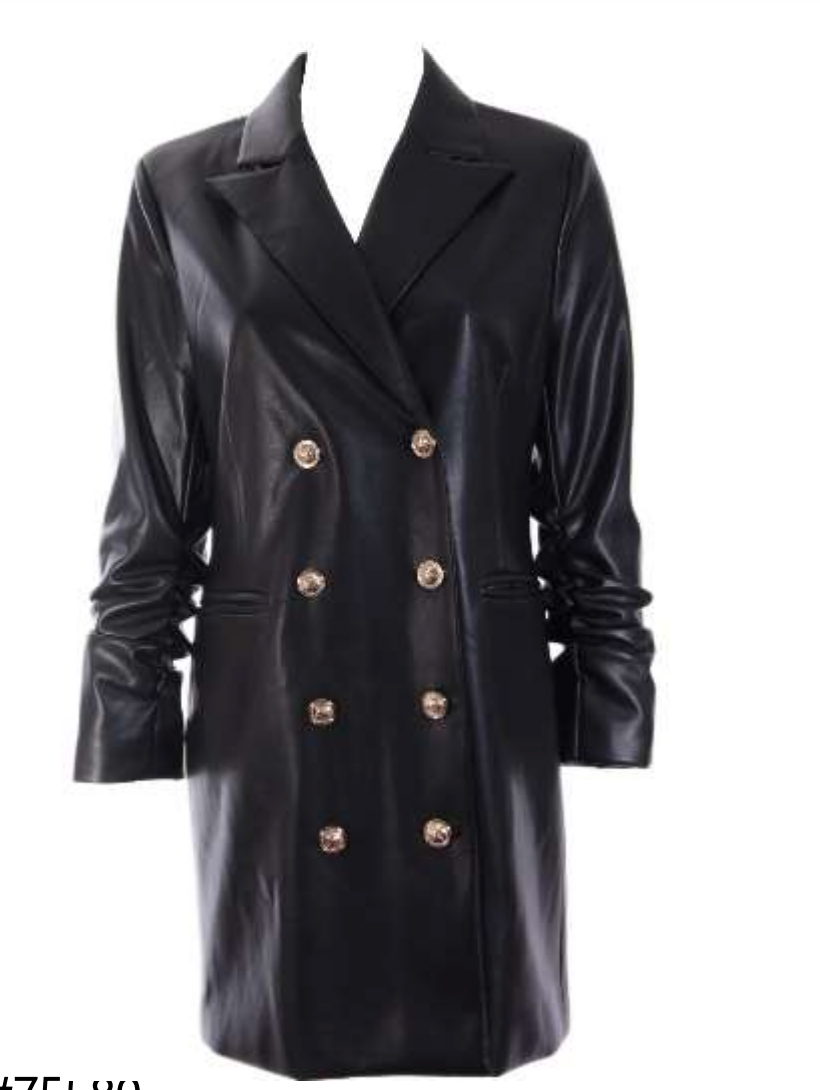 Faux Leather Blazer Dress