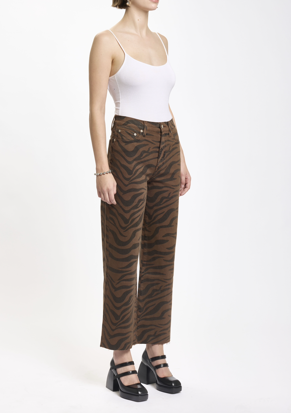 Desert Zebra High Rise Ankle Jean