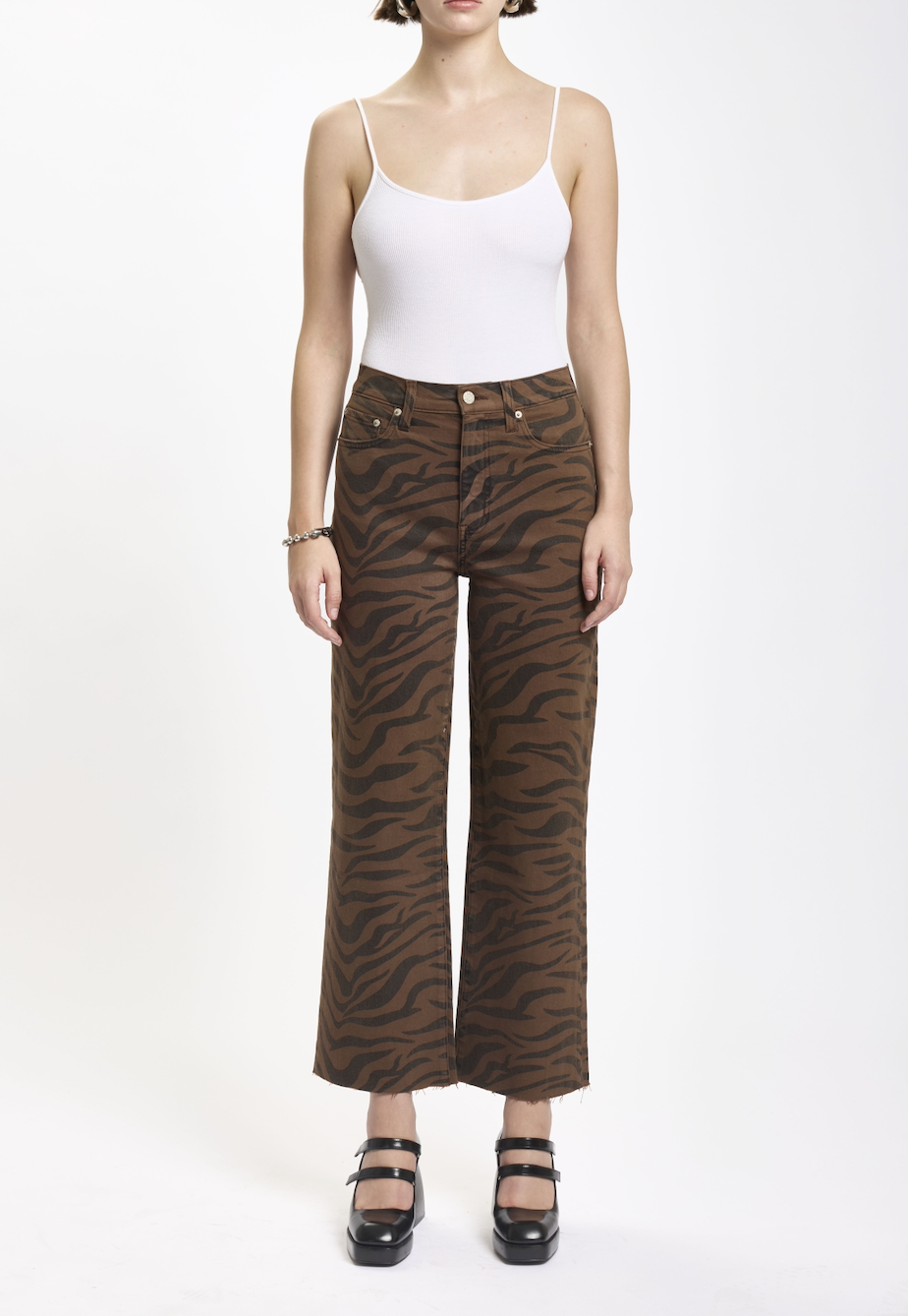 Desert Zebra High Rise Ankle Jean