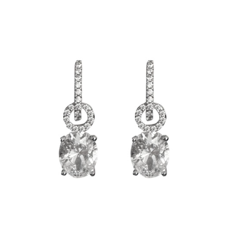 Princess Oval Drop Earrings