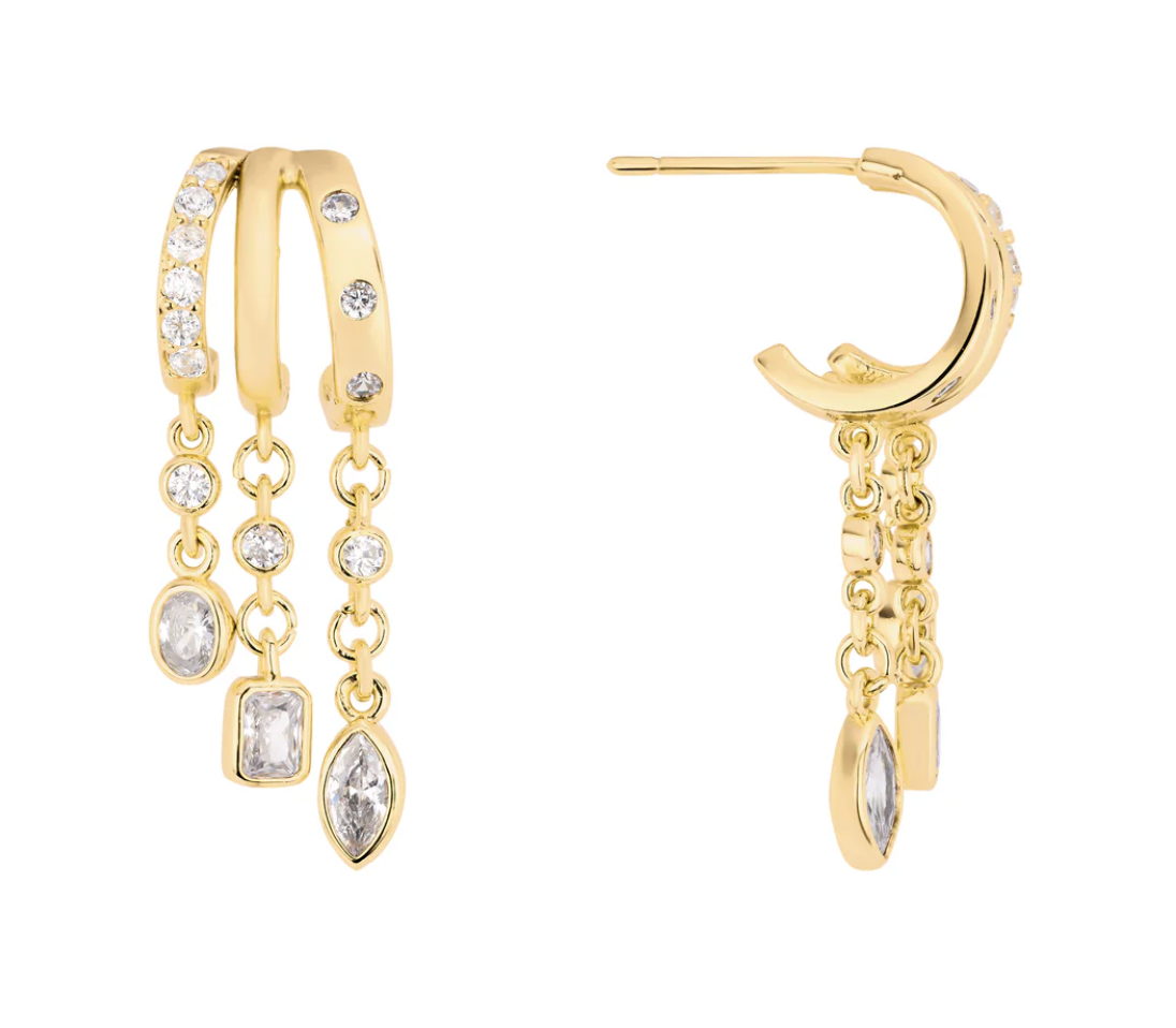 Bezel Drop Illusion Earrings