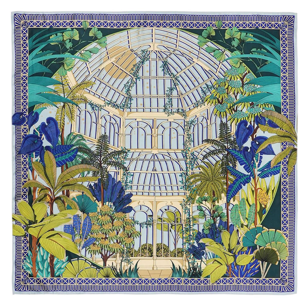 Jardin D'Hiver Blue Medium Square Scarf