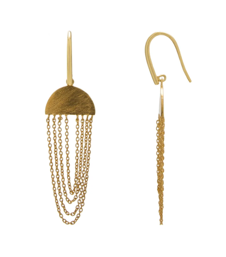 Matte Gold Chain Drop Earrings