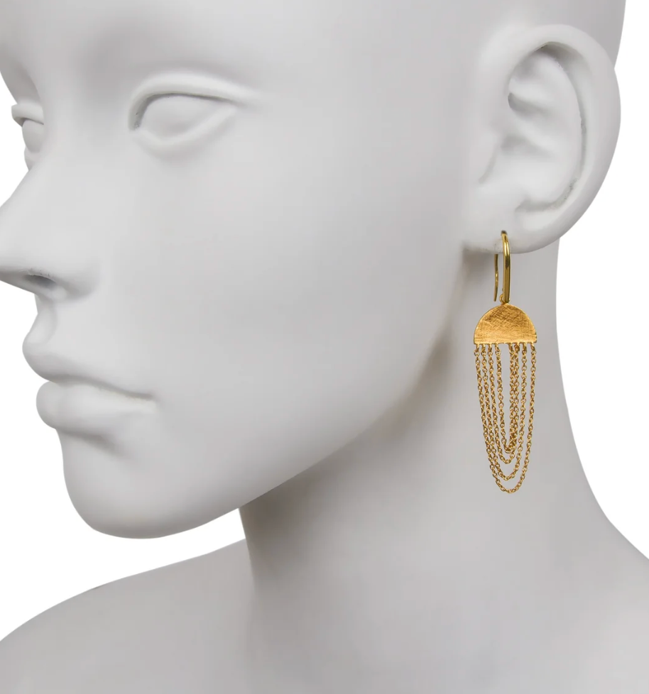 Matte Gold Chain Drop Earrings
