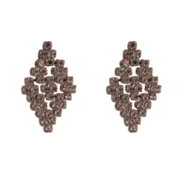 Mini Diamond Shape Crystal Statement Earrings