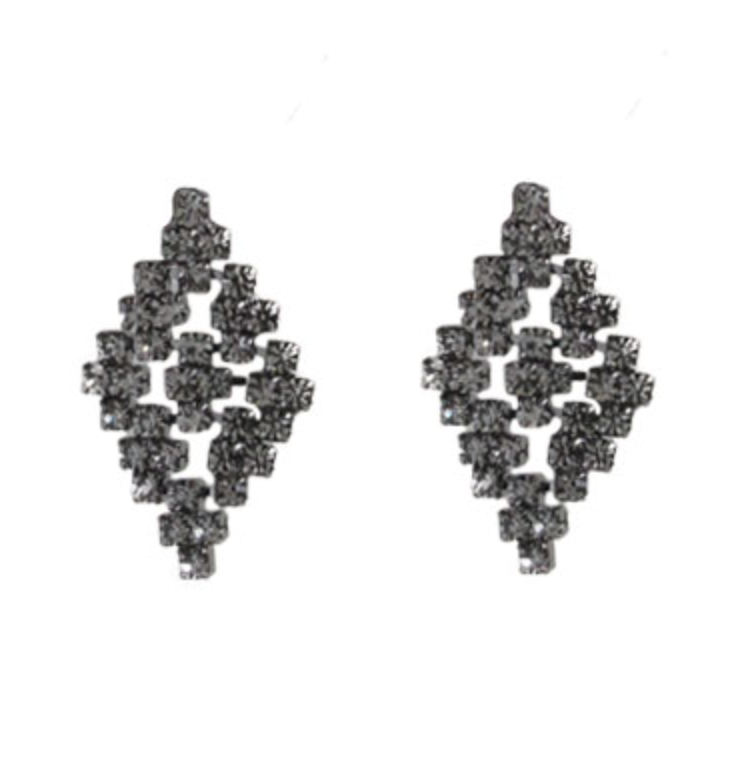 Mini Diamond Shape Crystal Statement Earrings