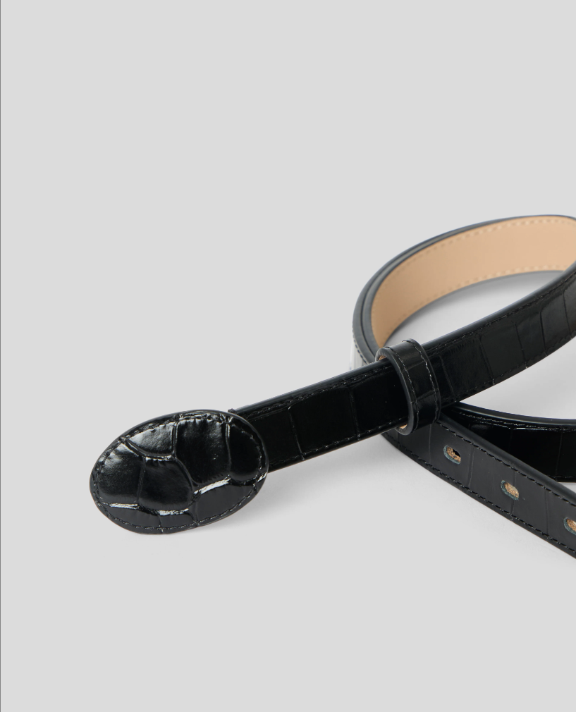 June Croco Belt - Black