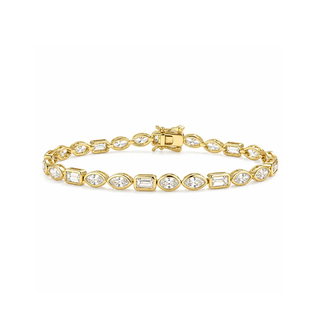 Multi Shape Bezel Tennis Bracelet