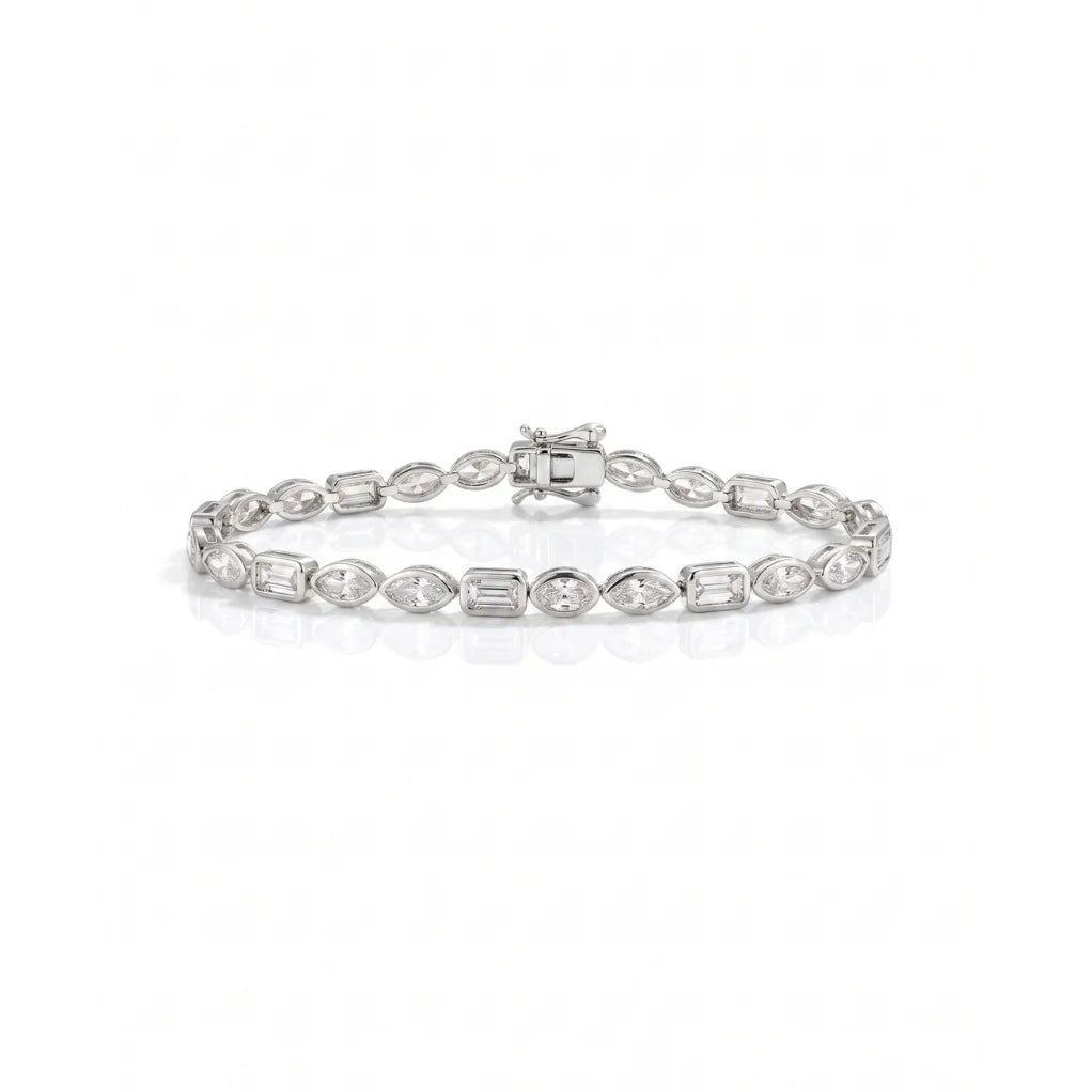 Multi Shape Bezel Tennis Bracelet