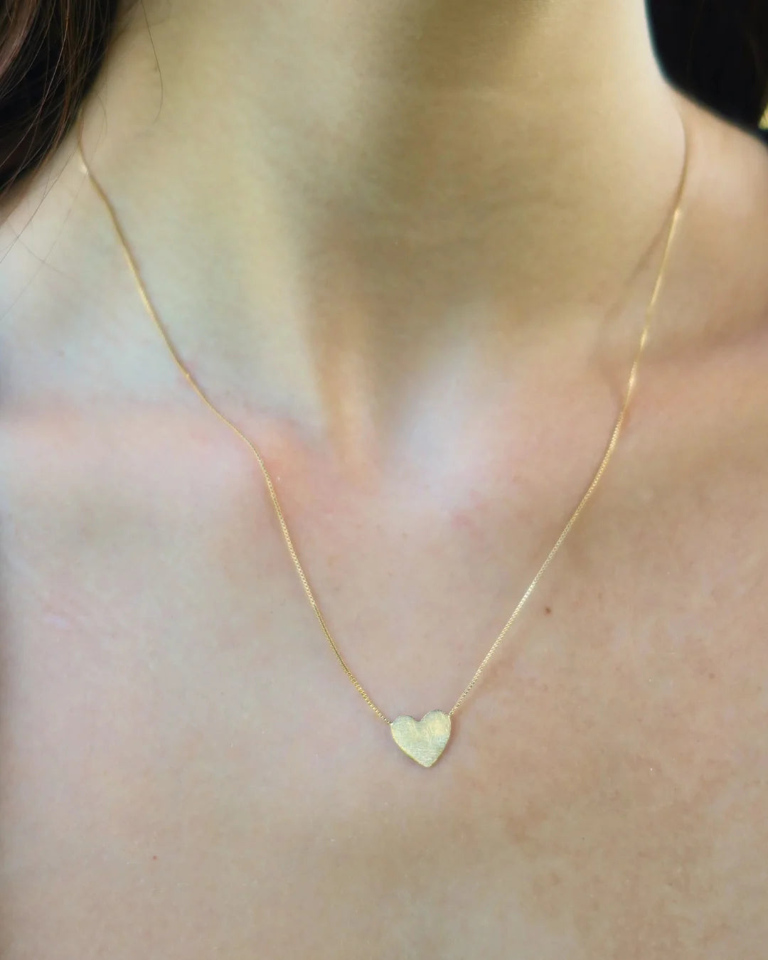 Aria Brushed Heart Necklace