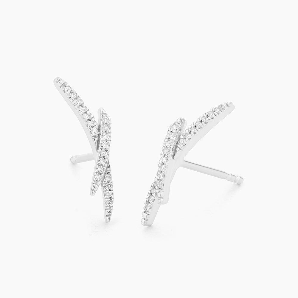 Pavè Diamond Crisscross Studs