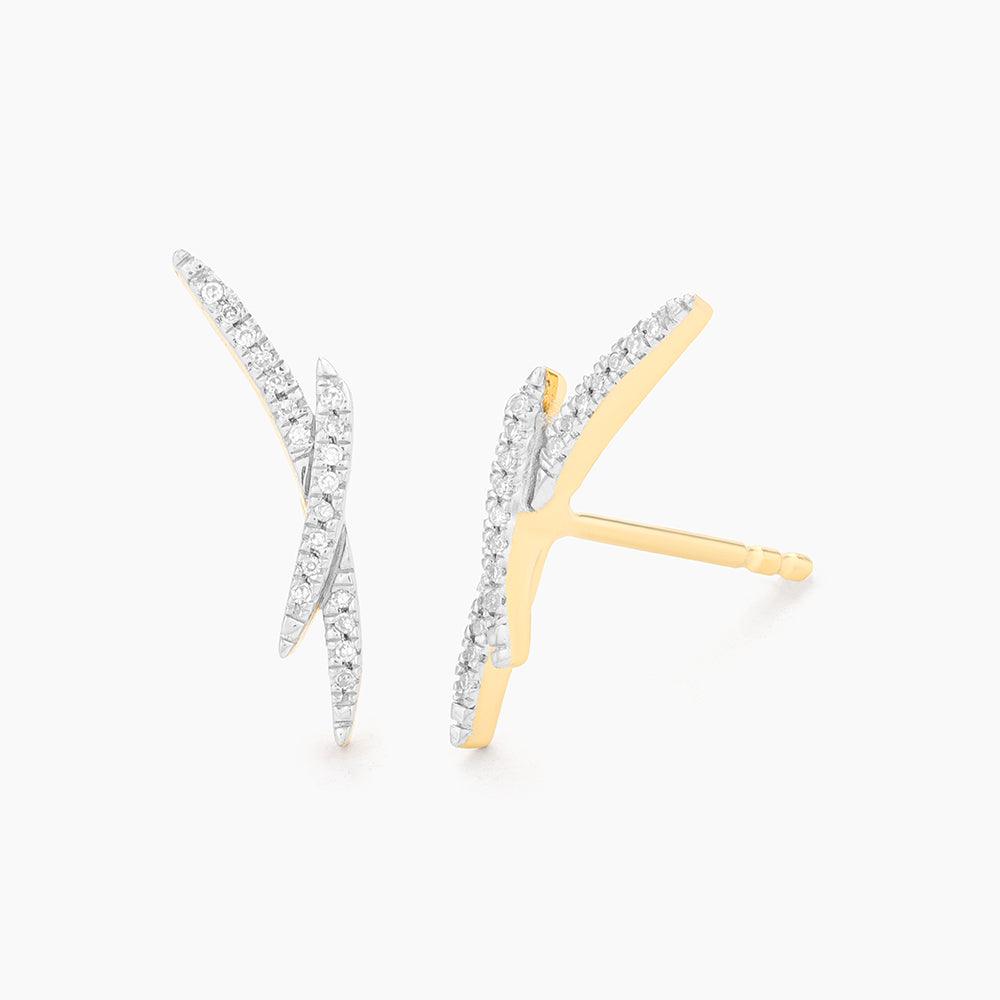 Pavè Diamond Crisscross Studs