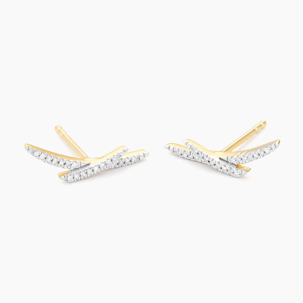 Pavè Diamond Crisscross Studs