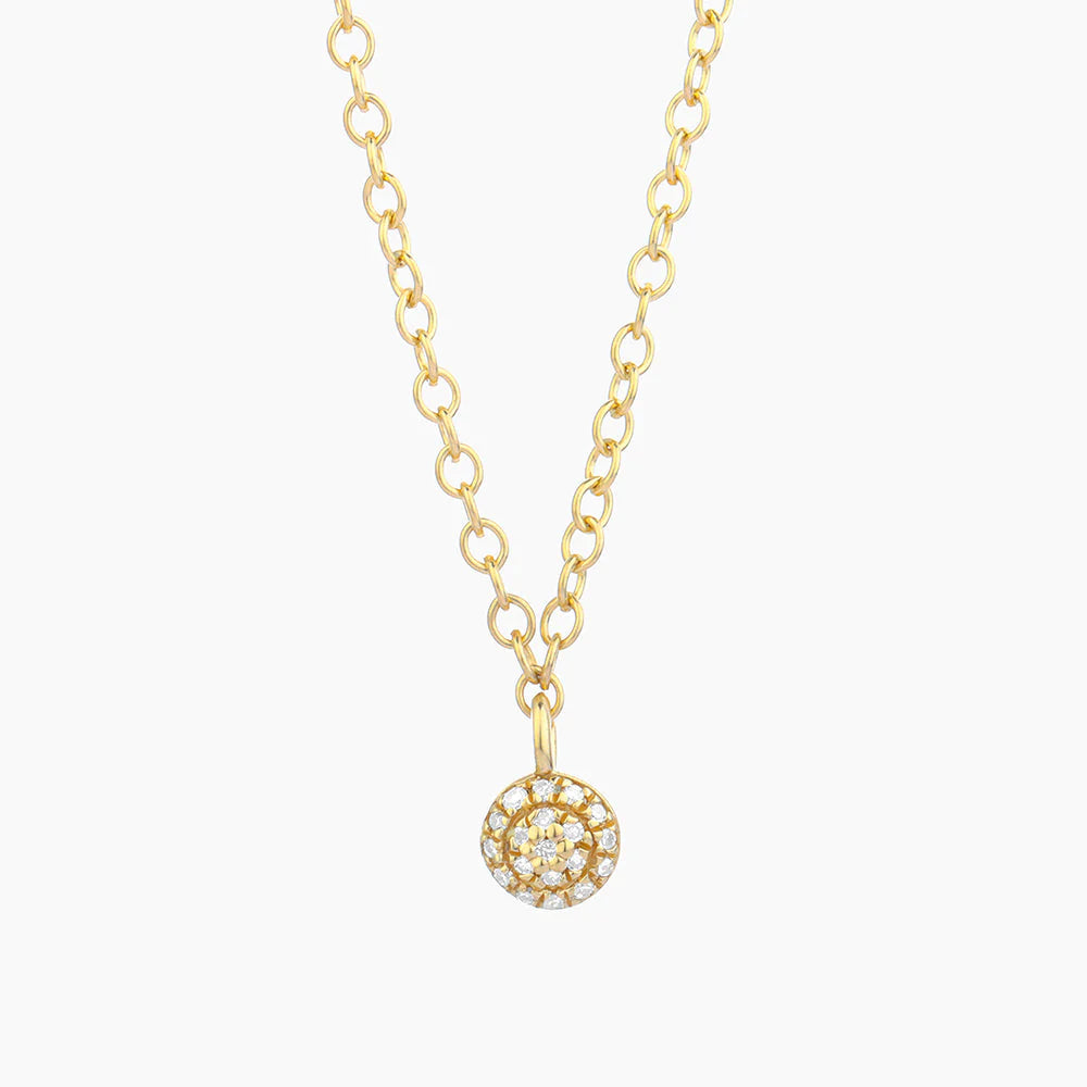 Small Circle Diamond Pendant Necklace