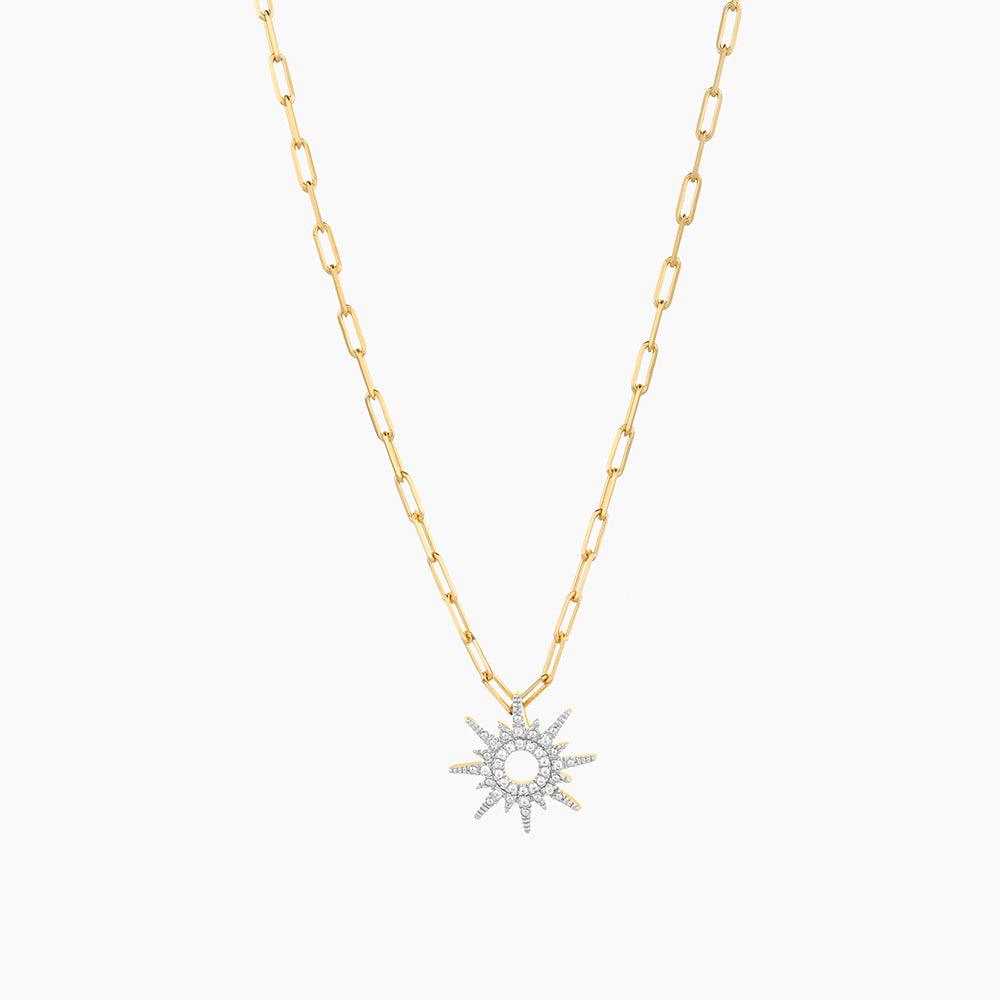 Pavè Diamond Sunburst Necklace