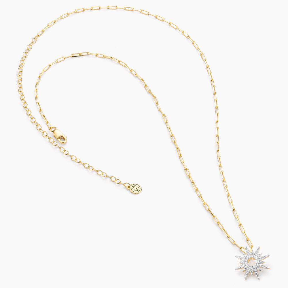 Pavè Diamond Sunburst Necklace