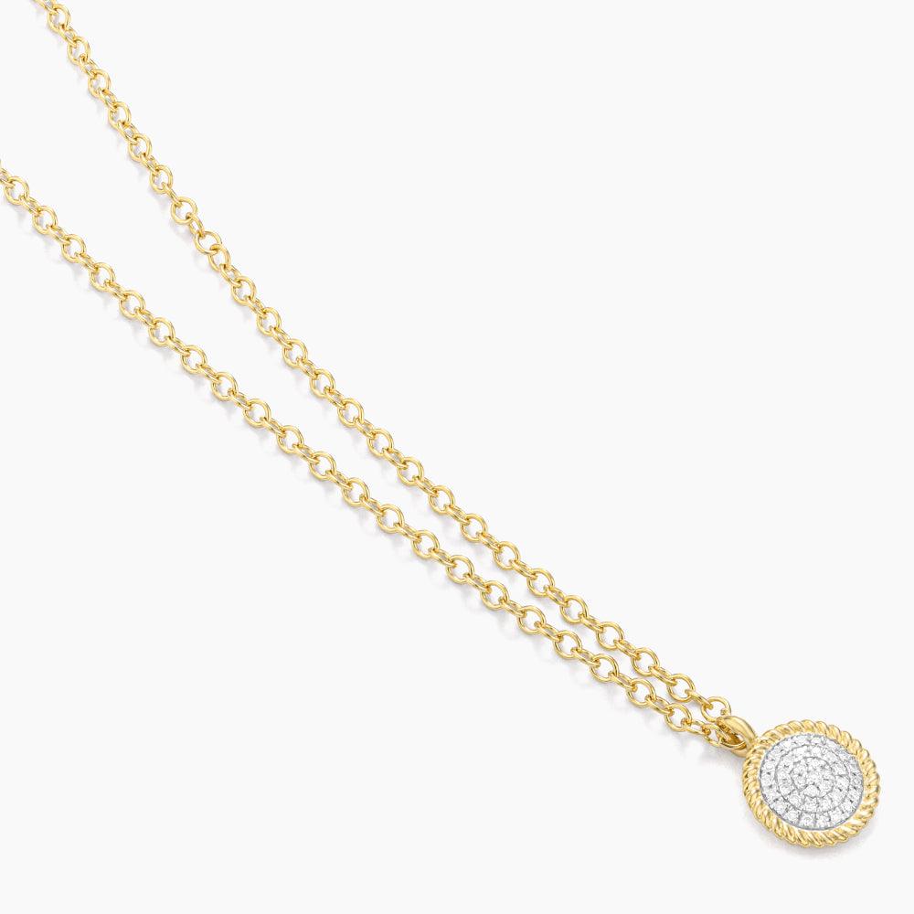 Diamond Circle Rope Pendant Necklace