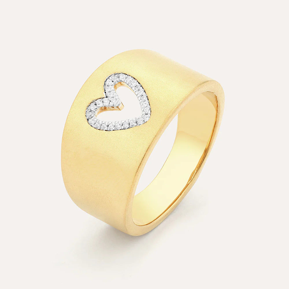 Diamond Heart Statement Ring