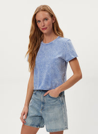 JACKIE RAW EDGE CREW NECK TEE