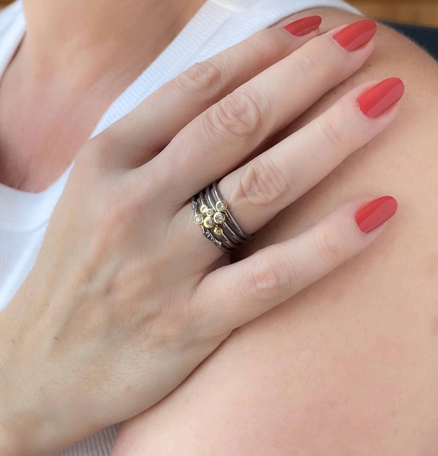 Two Tone Stacked Ring