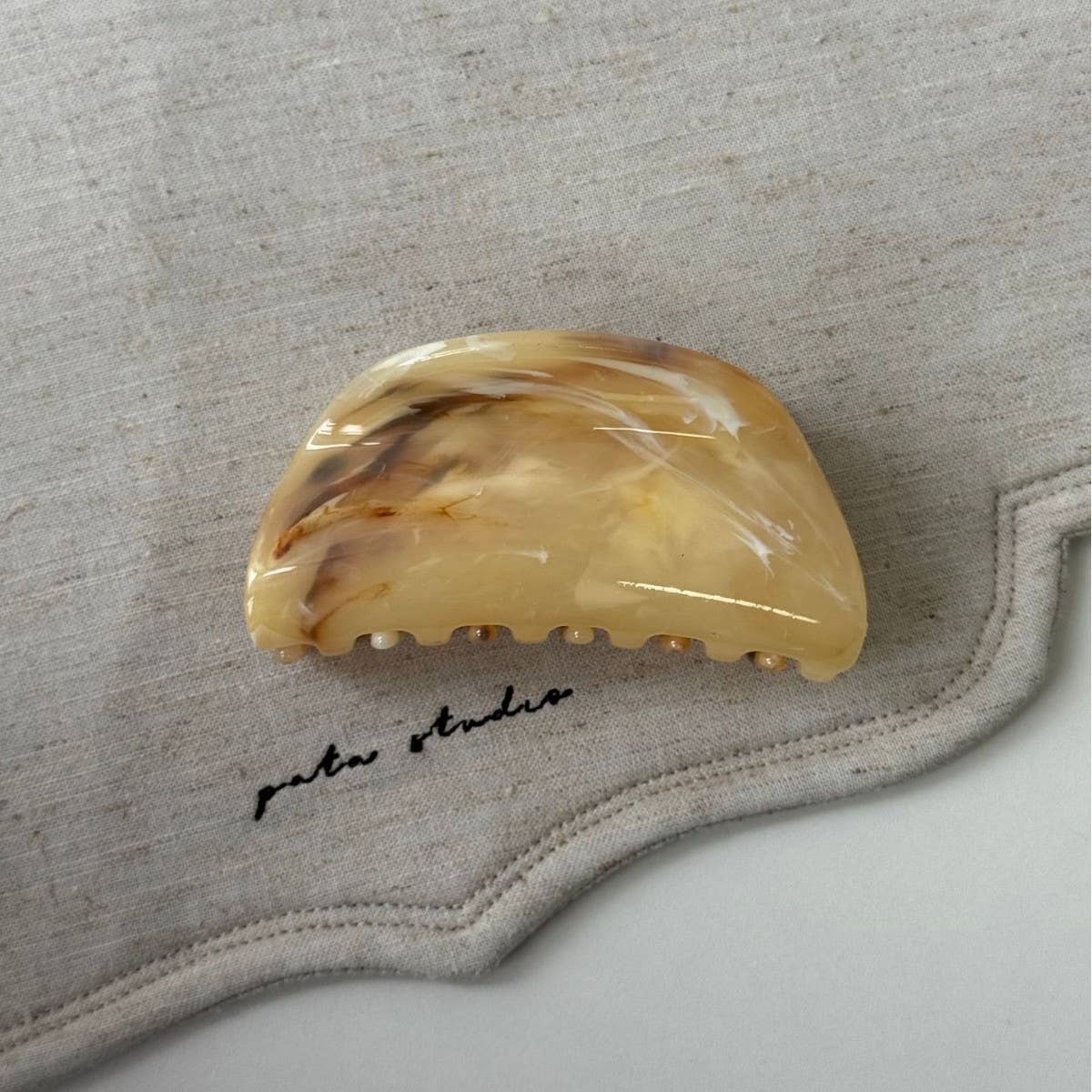 Brown Marble Flower Claw Clip