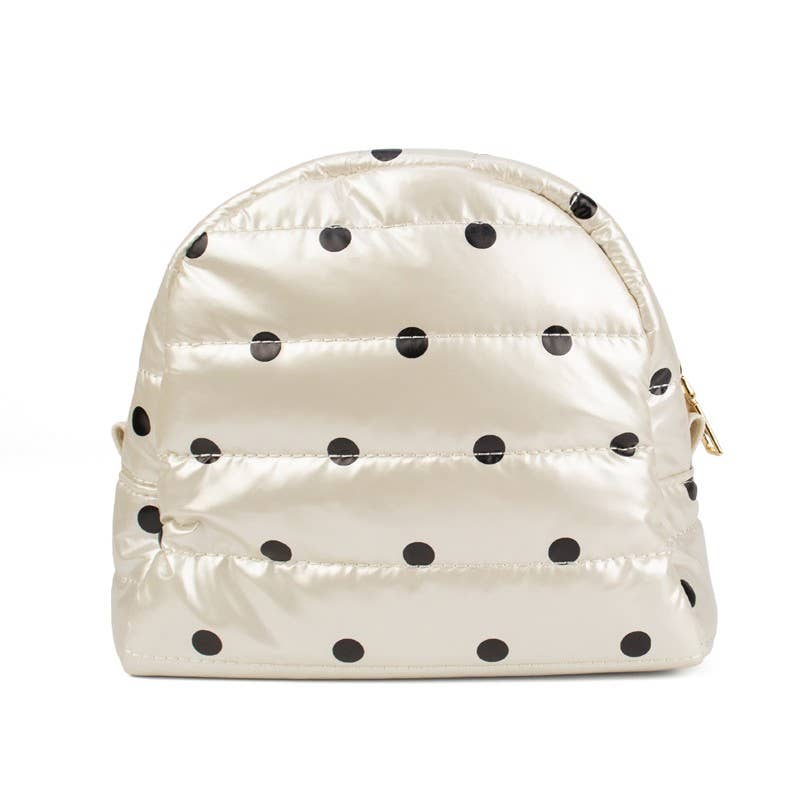 Puffer Cosmetic Bag  - Pearl Polkadot