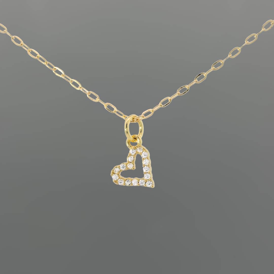 Sideways Curved Heart Necklace