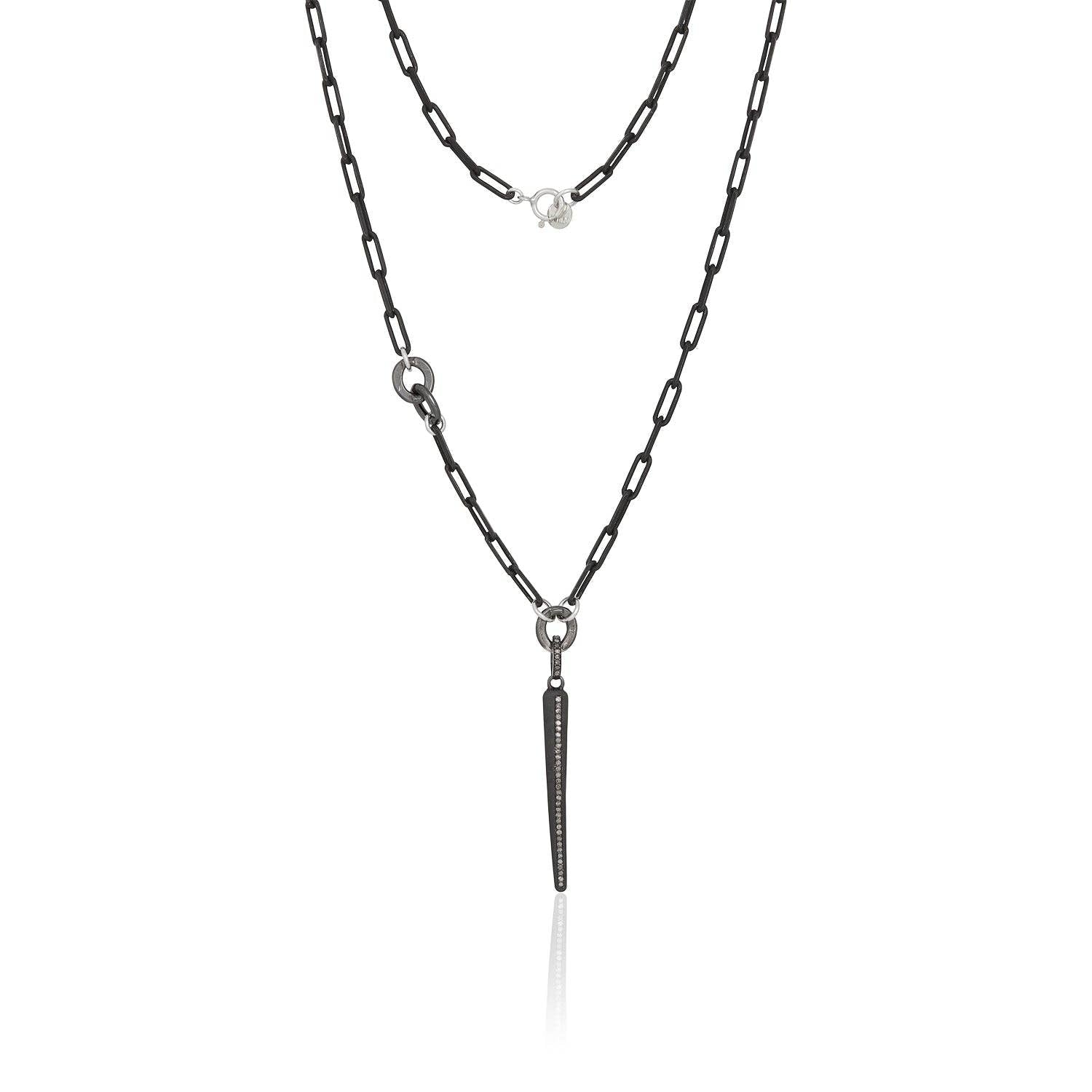 Pave Diamond Spike Pendant Necklace