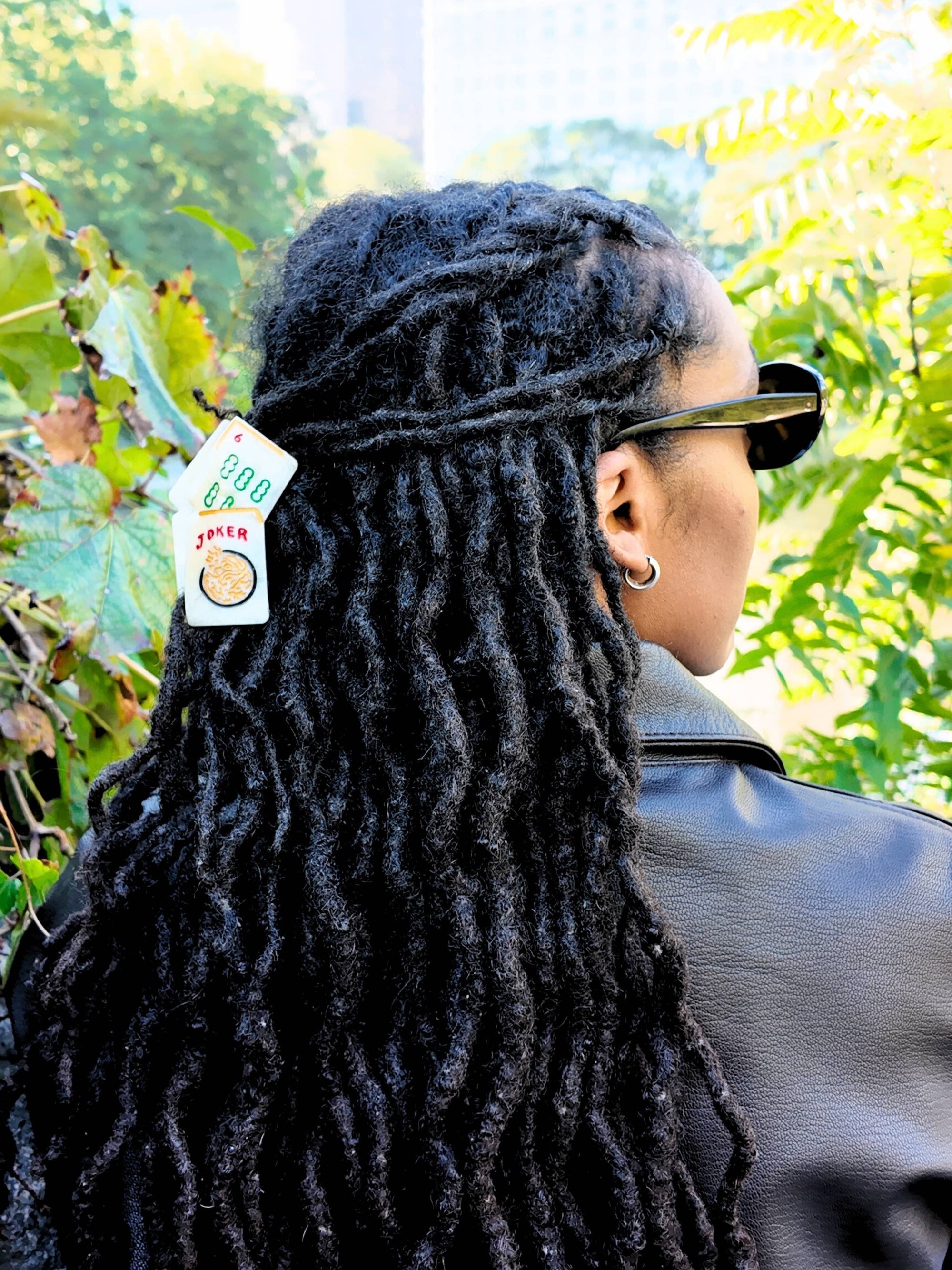 Hand-painted Mahjong Hair Clip